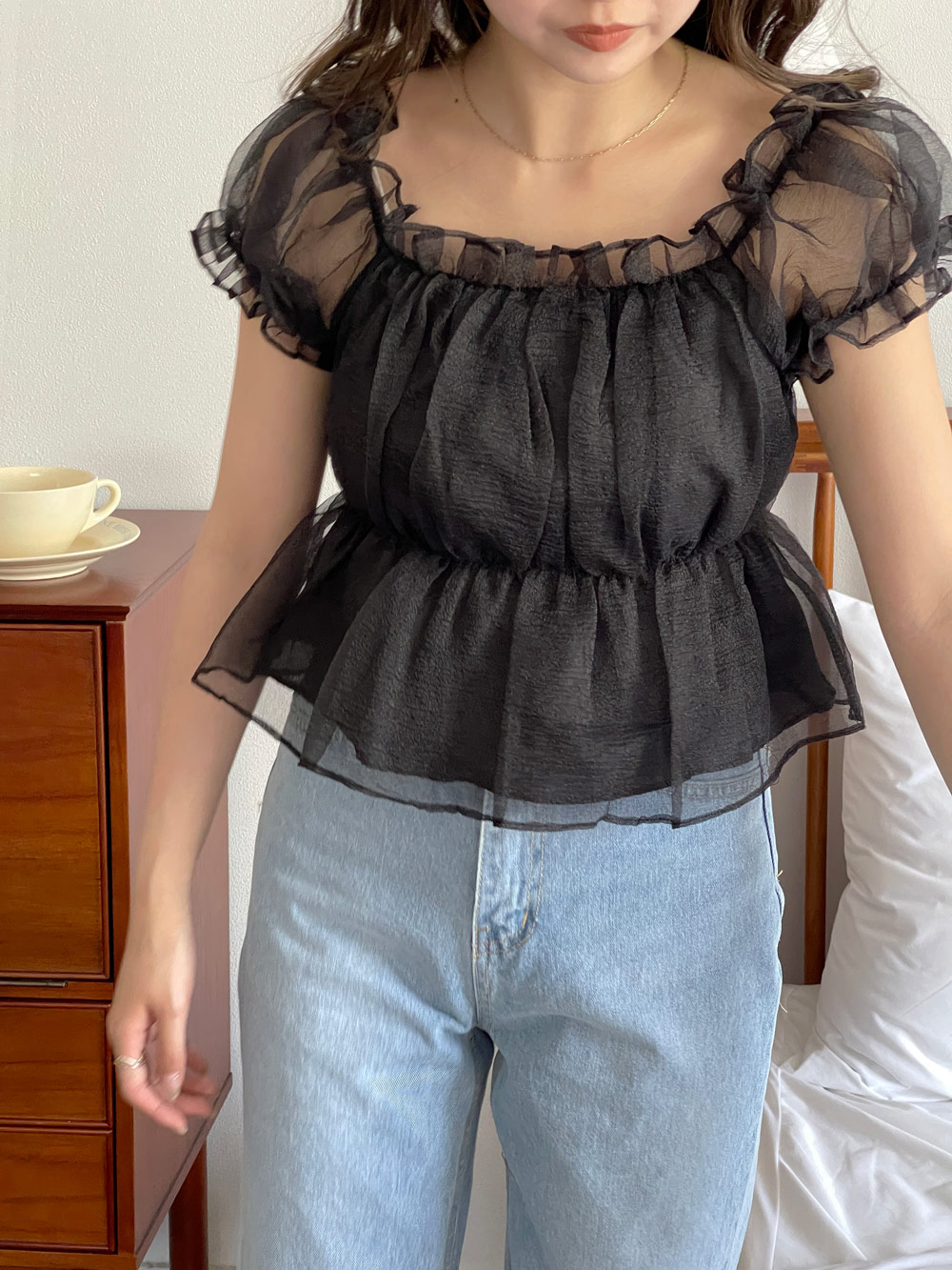 2WAYシアーフリルブラウス | レディースファッション通販 - DHOLIC