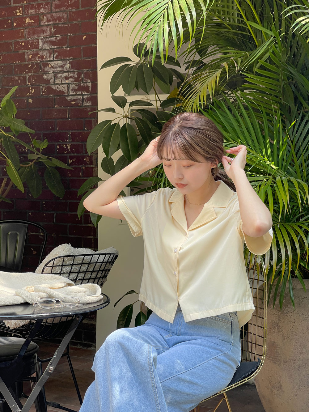 春夏◆AcneStudio◆コットンボイルクロップドシャツ トロンプイユ36 クロップドシャツ | レディースファッション通販 - DHOLIC