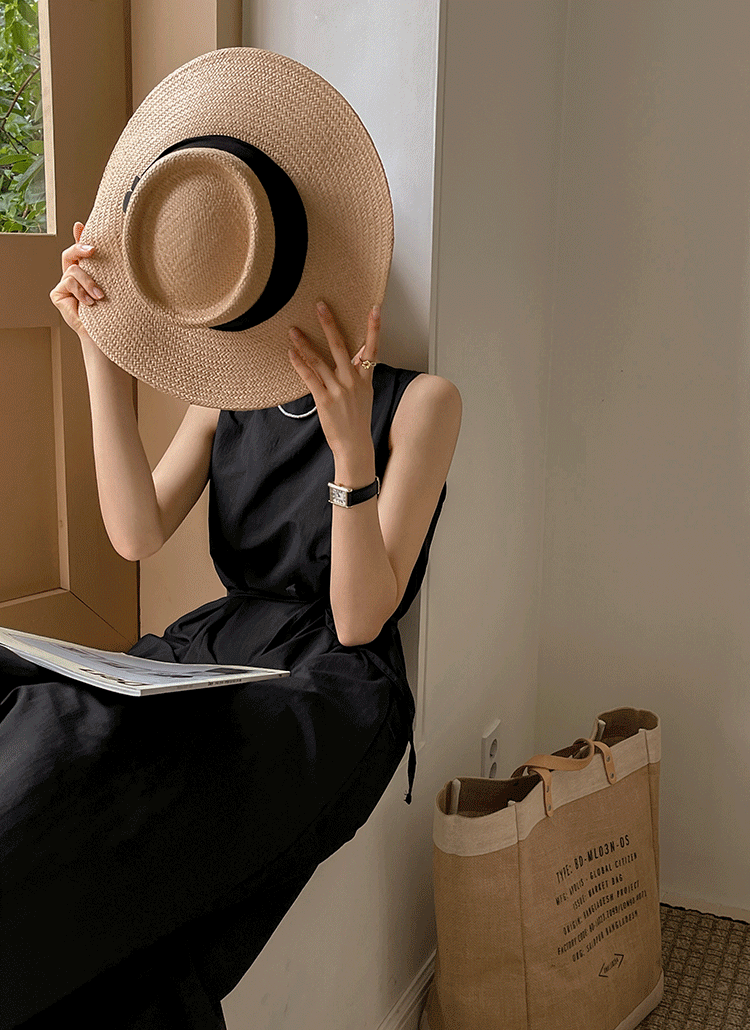 ストラップ付ナイロンノースリーブワンピース レディースファッション通販 DHOLIC