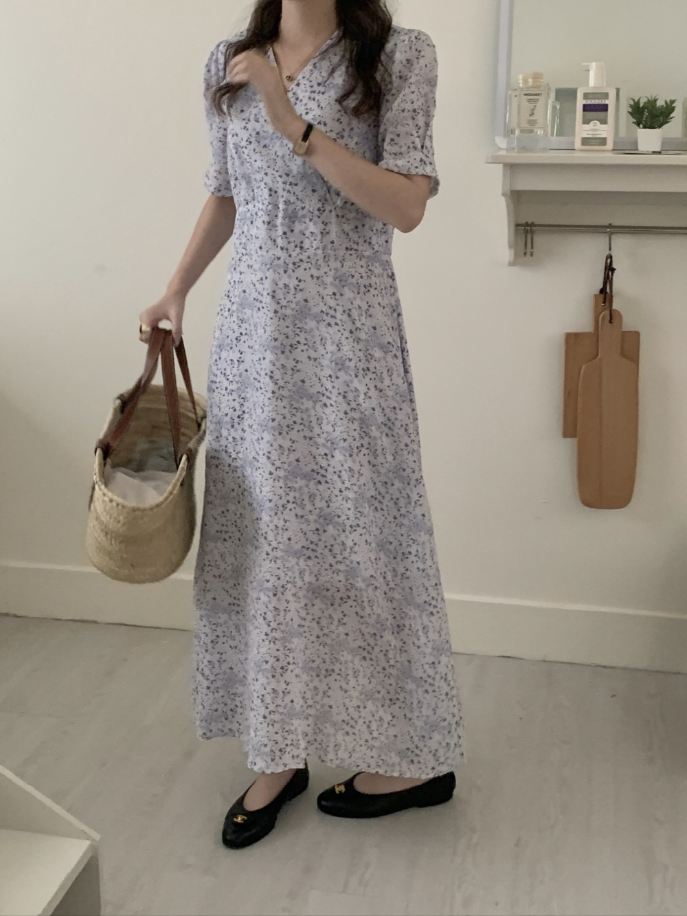 花柄リボンカシュクールワンピース | レディースファッション