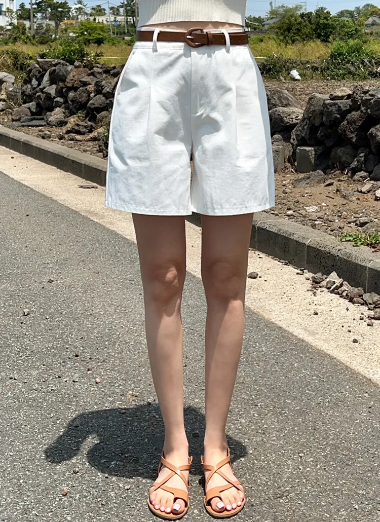 ベルトセットタックショートパンツ | chicfox | 詳細画像1
