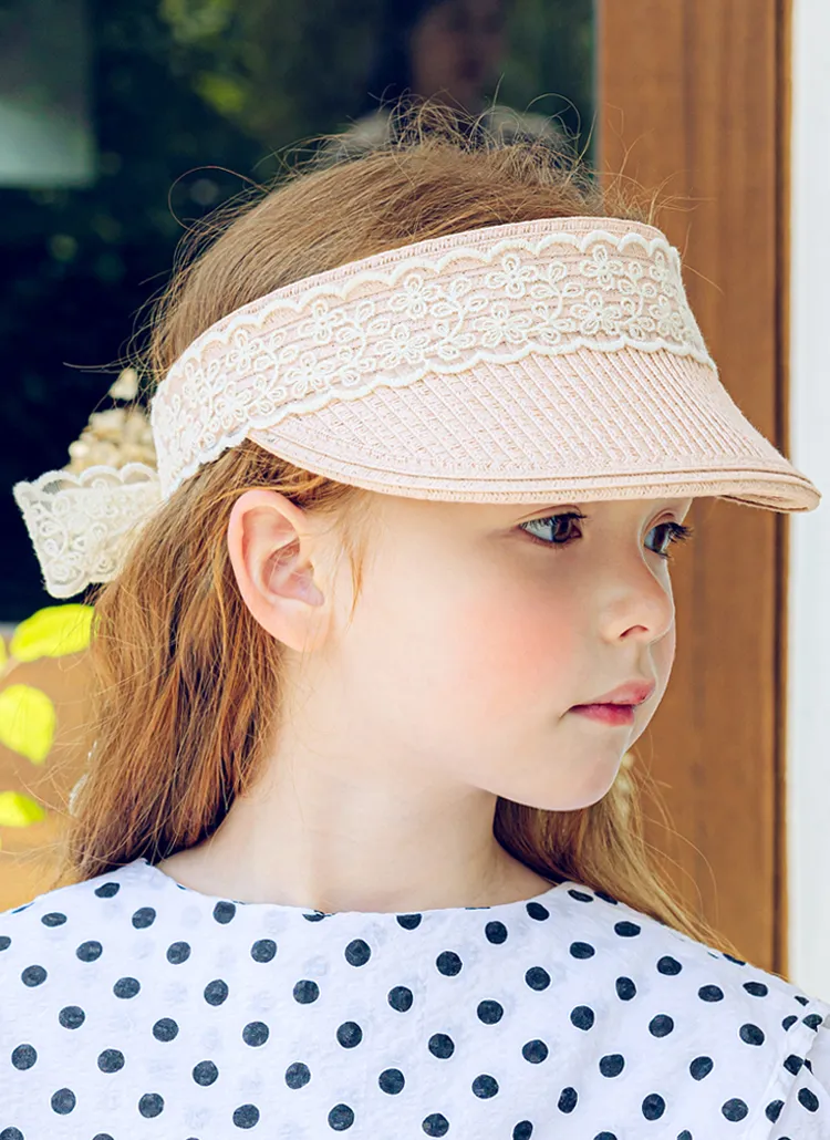 フラワーレース配色サンバイザーキャップ | 詳細画像1