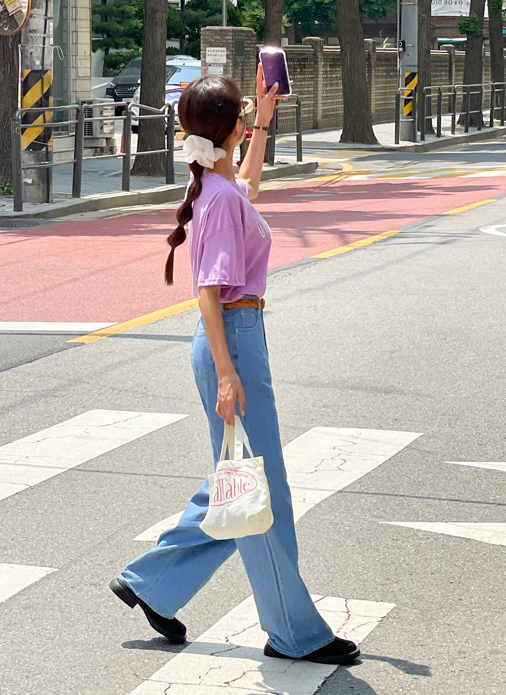 ワイドライトブルーデニムパンツ | レディースファッション通販