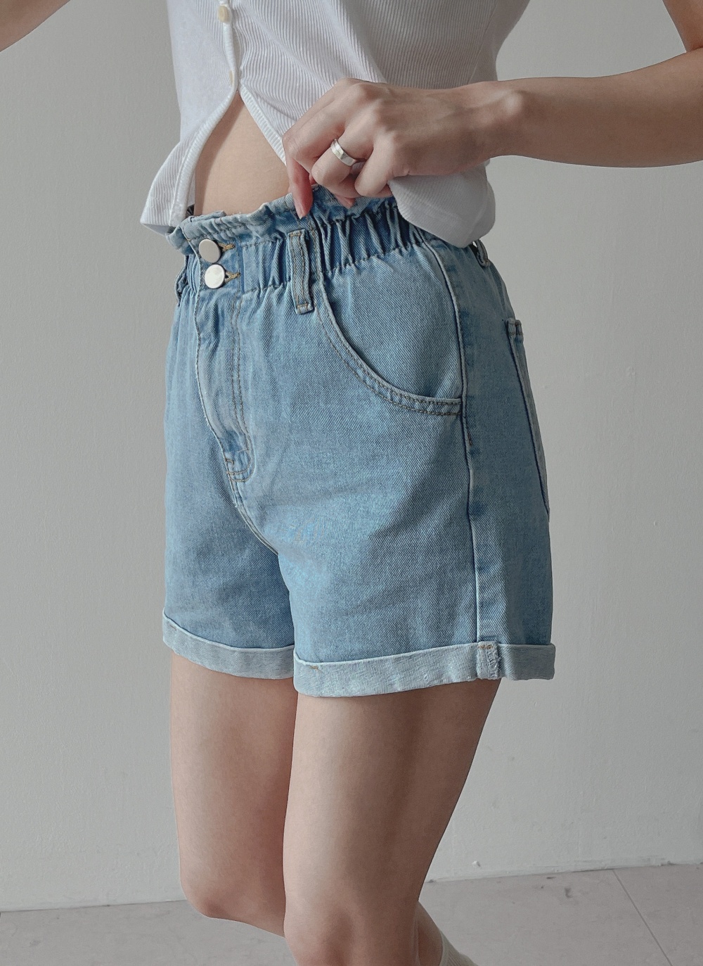 HYKE ハイク　デニム　ショートパンツ ハイウエストデニムショートパンツ【メール便可／80】 | SEA DRESS