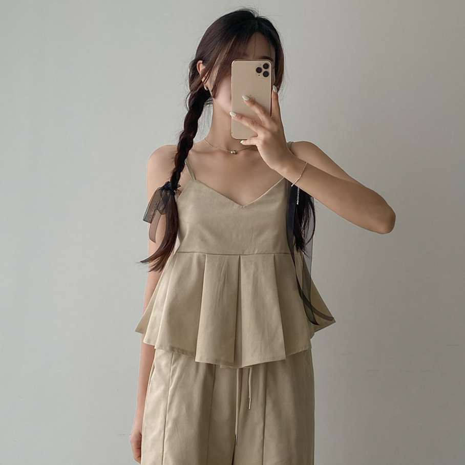 フリルデザイン Vネック ビスチェ 黒 フリルビスチェNTSET|ems excite | RETRO GIRL ONLINE STORE