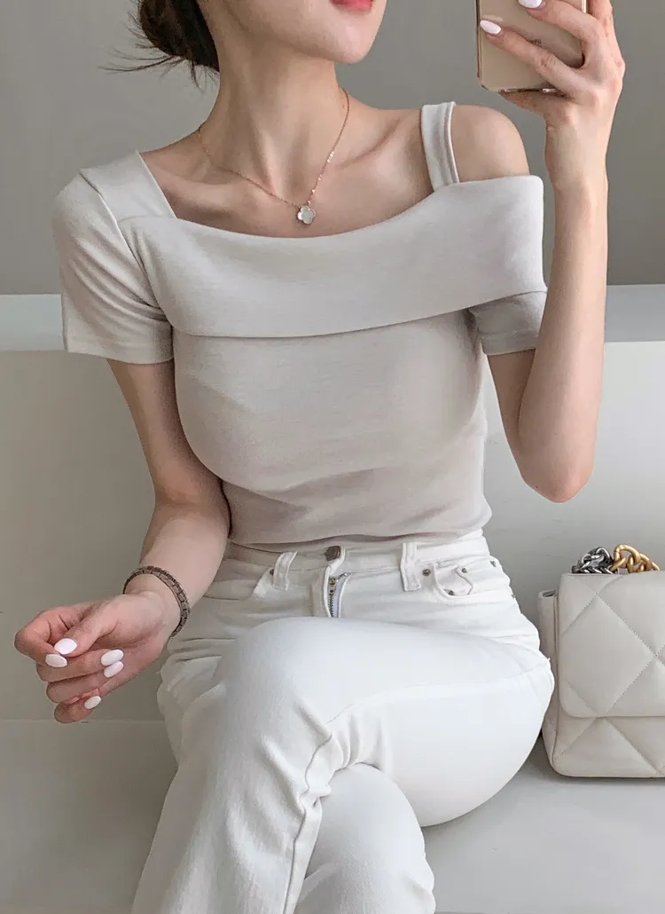 アンバランス半袖Tシャツ | highclassic | 詳細画像1