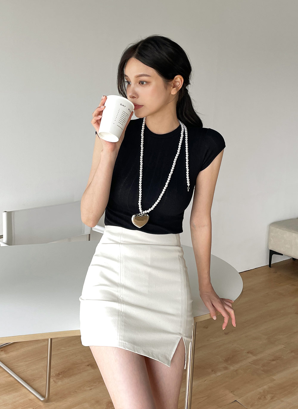 キャップスリーブリブTシャツ | DHOLIC | 詳細画像10