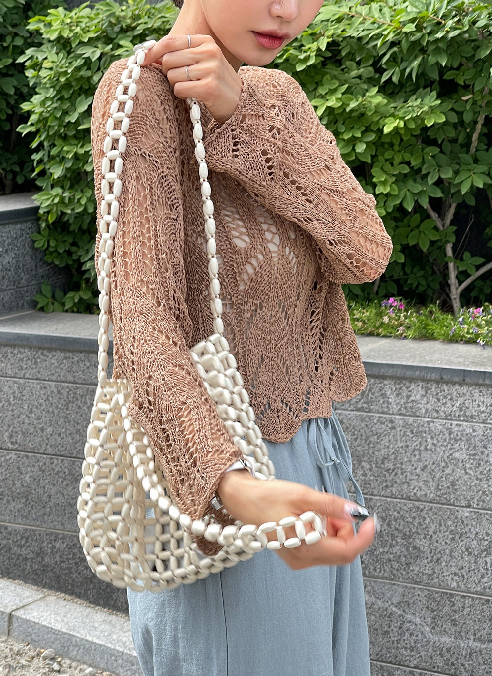 【SCULPTOR】禅ウッドビーズバッグ ディープパープル SCULPTOR】禅ウッドビーズバッグ ディープパープル (SCULPTOR