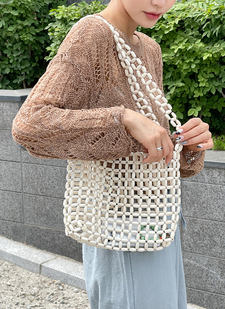 巾着付ウッドビーズバッグ | レディースファッション通販 - DHOLIC