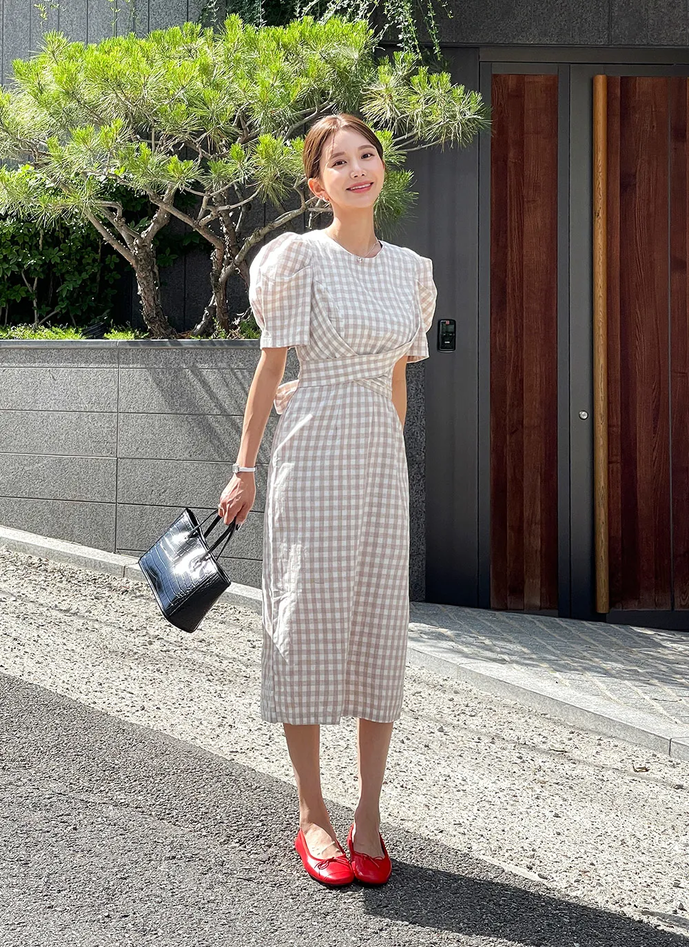 ギンガムチェックリボンワンピース | レディースファッション通販 - DHOLIC 