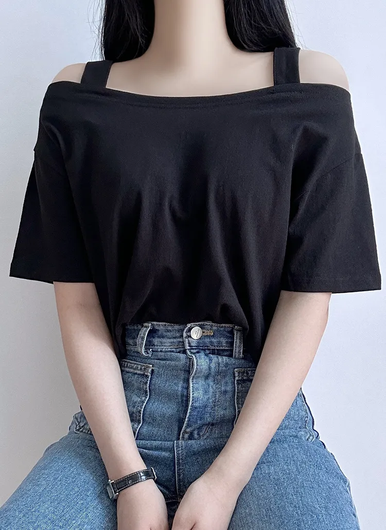 ストラップオフショル半袖Tシャツ | ddaygirl | 詳細画像1