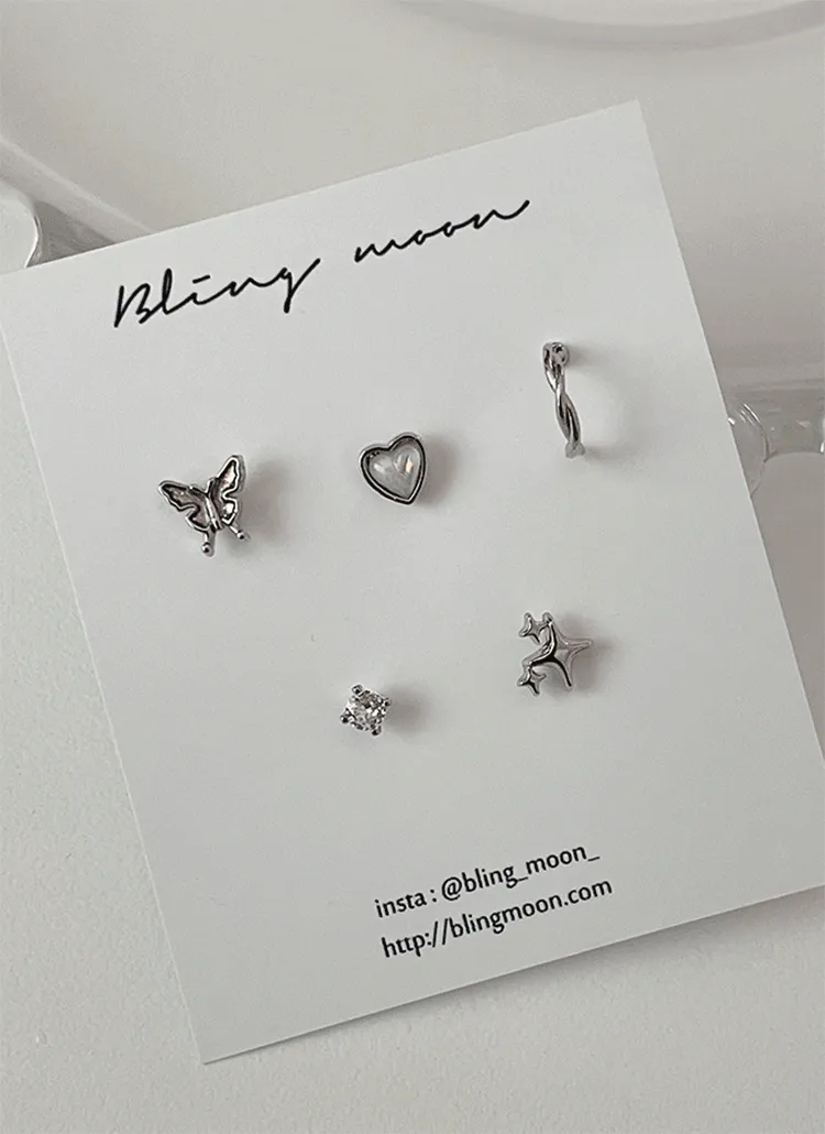 バタフライミニピアス5SET(片耳用) | blingmoon | 詳細画像1