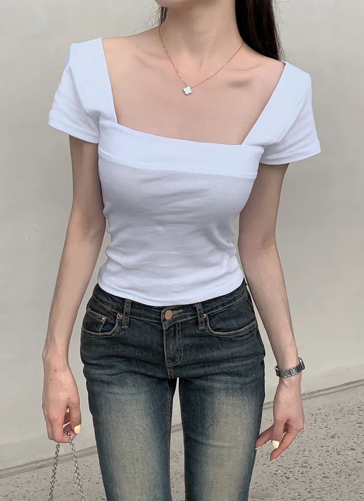 スクエアネッククロップドTシャツ | highclassic | 詳細画像1