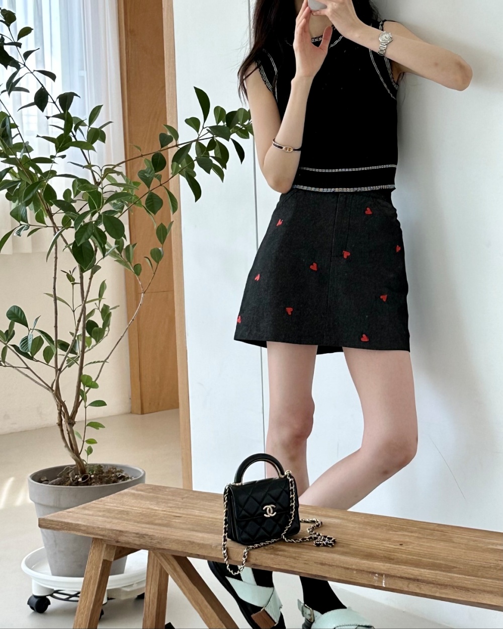 evisu ハート刺繍ミニスカート evisu ハート刺繍ミニスカート