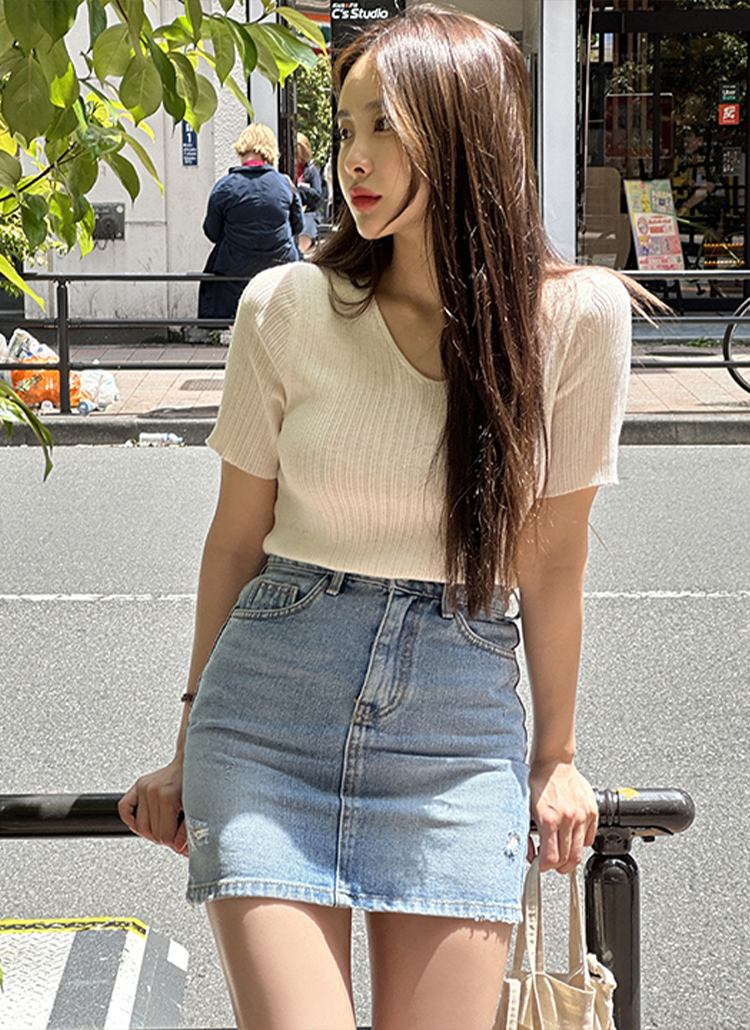 韓国ファッション タイトスカート ミニスカート ジーンズスカート