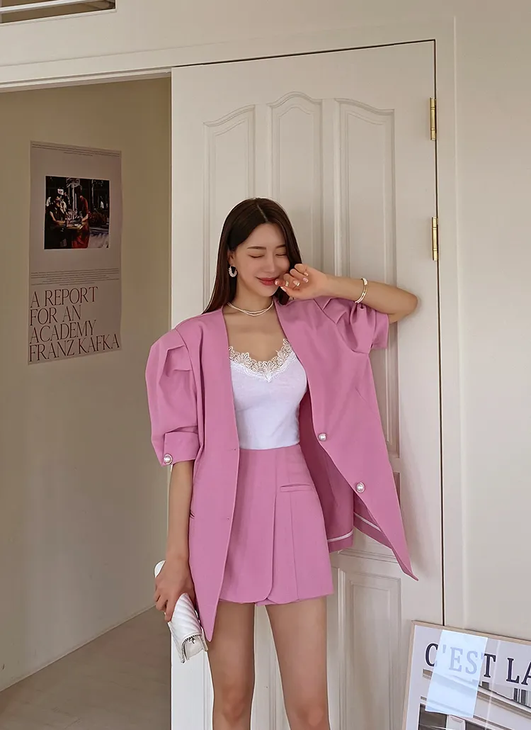 ピンタックパフスリーブジャケット | レディースファッション通販 - DHOLIC 