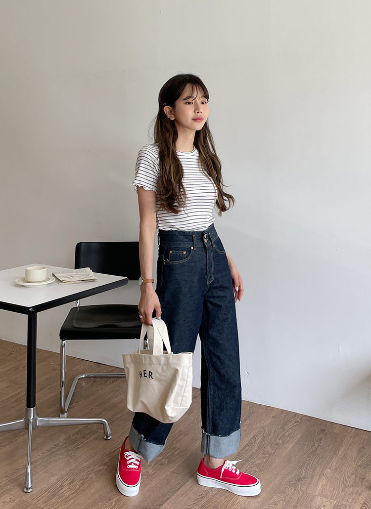お値下げ　新品タグ付未使用　CALICO インディア　デニム　パンツ ツーボタンインディゴデニムパンツ | レディースファッション