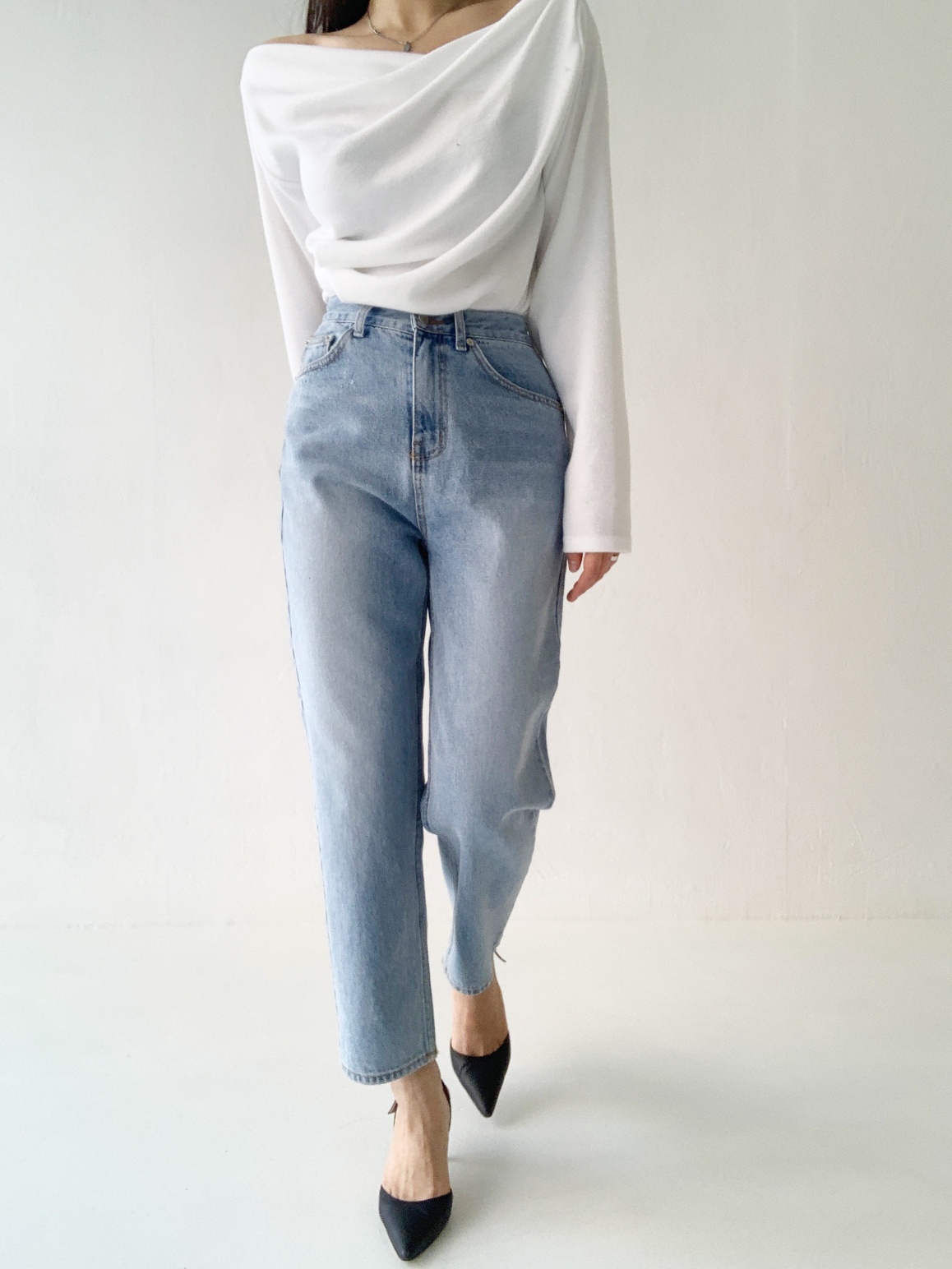 ストレートブルーデニムパンツ | レディースファッション通販