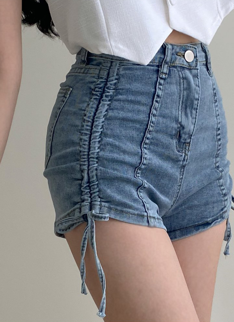 ★DRAW FIT★ デニム ツータック ショート パンツ Amazon | [Eldori] デニムショートパンツ レディース ショーパン