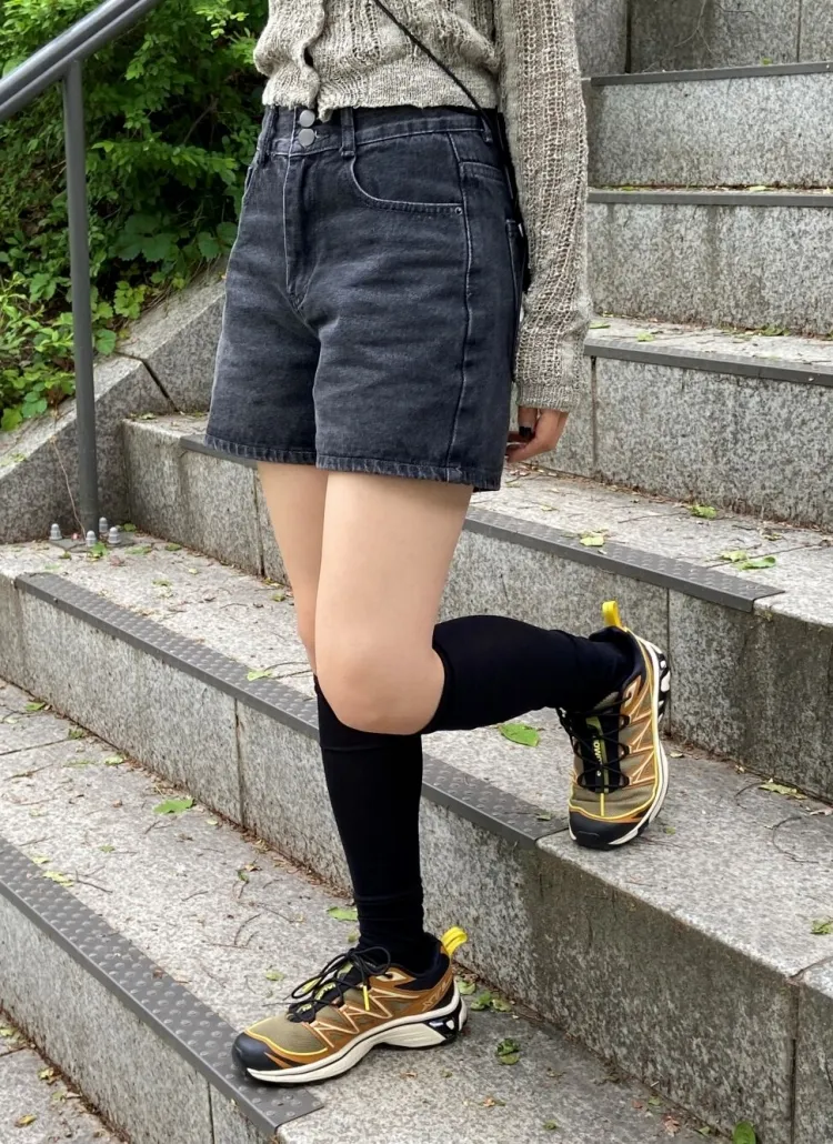 ハイウエストボタンデニムハーフパンツ | レディースファッション通販 