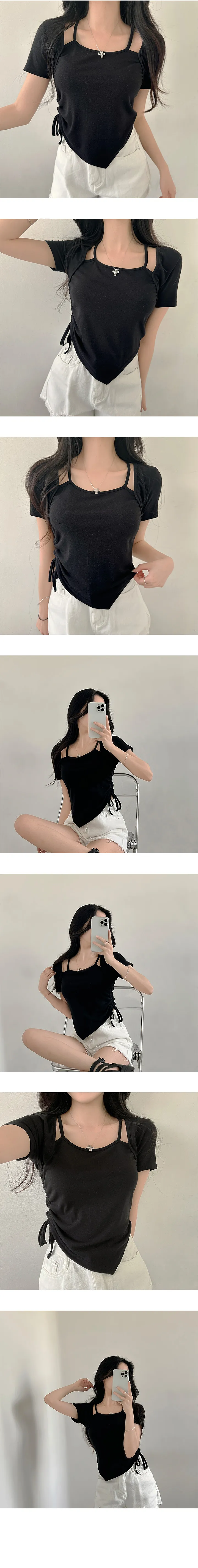 ボレロレイヤード風シャーリングTシャツ | creamsugar | 詳細画像4