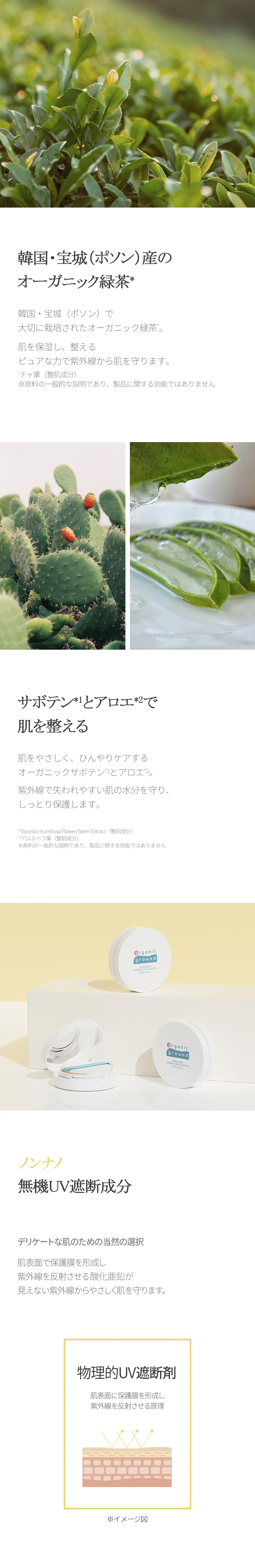 [オーガニックグラウンド] ノンナノミネラル日焼け止めクッション | 詳細画像9