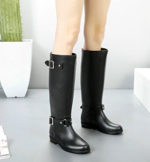 ＜韓国＞マット ベルト付き ロング レインブーツ ブラック 楽天市場】【クーポン利用で1755円】シューズ 長靴 レイン