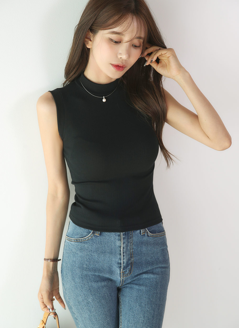 ハーフネックリブノースリーブ | DHOLIC | 詳細画像2