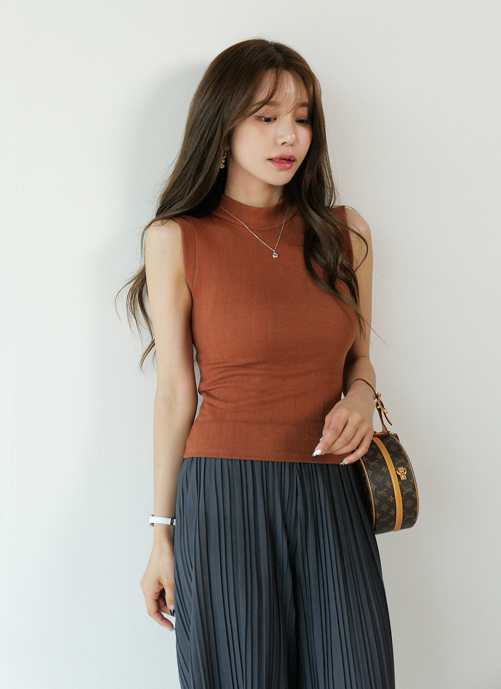 ハーフネックリブノースリーブ | DHOLIC | 詳細画像9