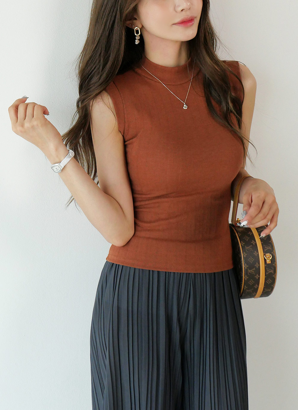 ハーフネックリブノースリーブ | DHOLIC | 詳細画像11