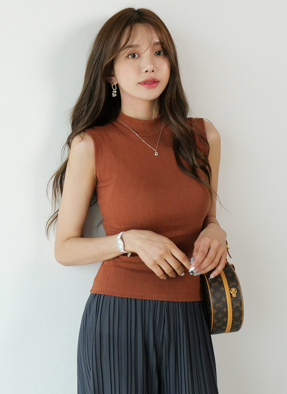 ハーフネックリブノースリーブ | DHOLIC | 詳細画像12