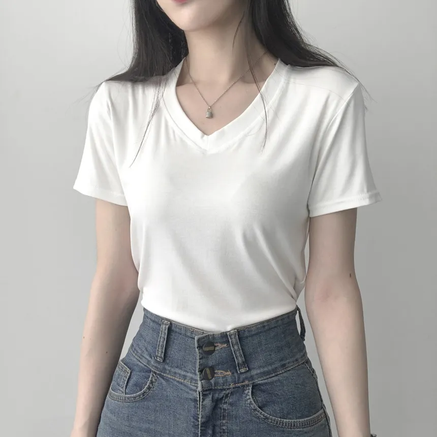 Vネック半袖Tシャツ | lilisense | 詳細画像2