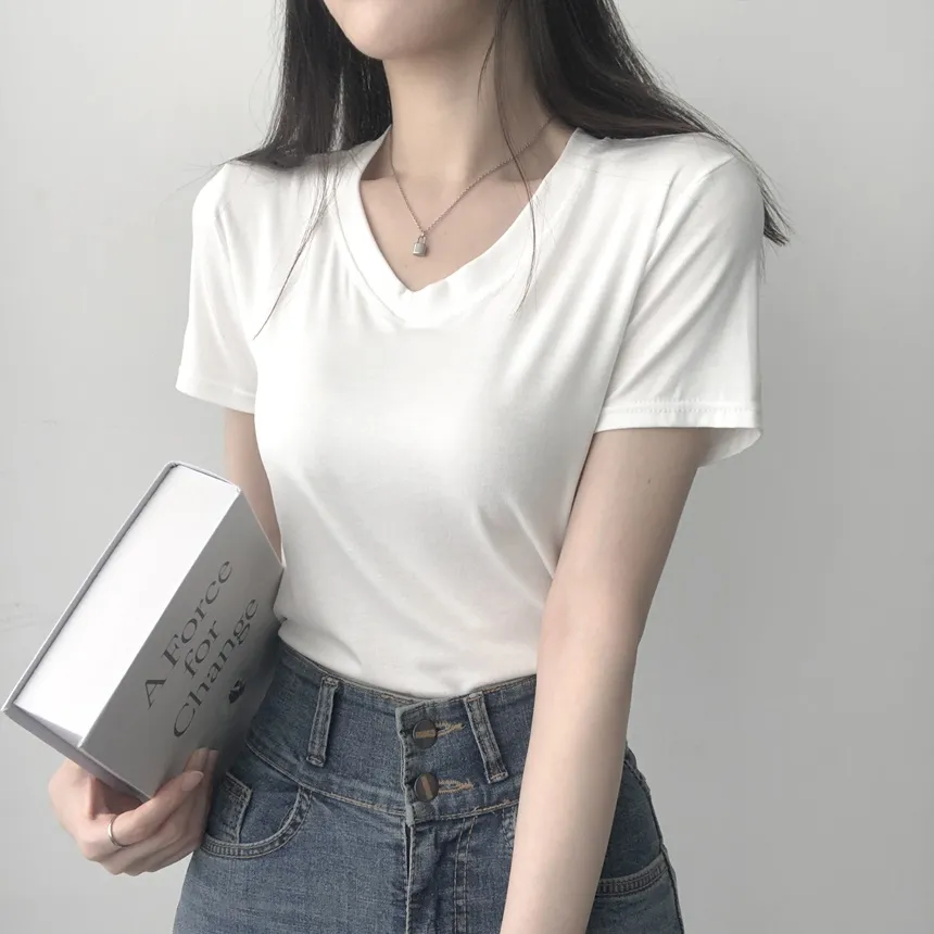 Vネック半袖Tシャツ | lilisense | 詳細画像4
