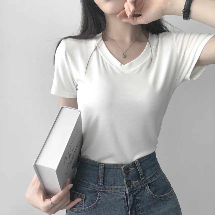 Vネック半袖Tシャツ | lilisense | 詳細画像7