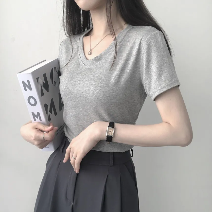 Vネック半袖Tシャツ | lilisense | 詳細画像8