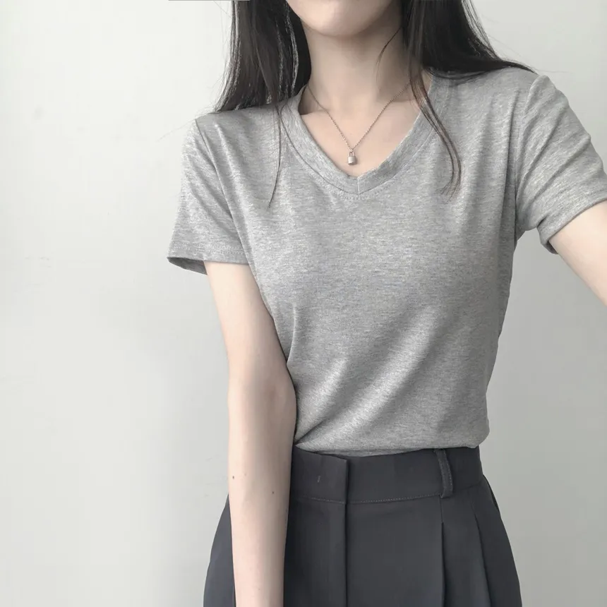 Vネック半袖Tシャツ | lilisense | 詳細画像9