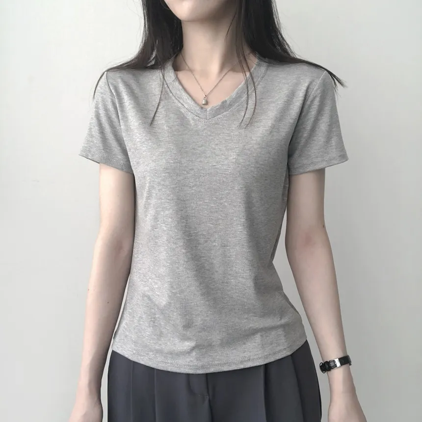 Vネック半袖Tシャツ | lilisense | 詳細画像11
