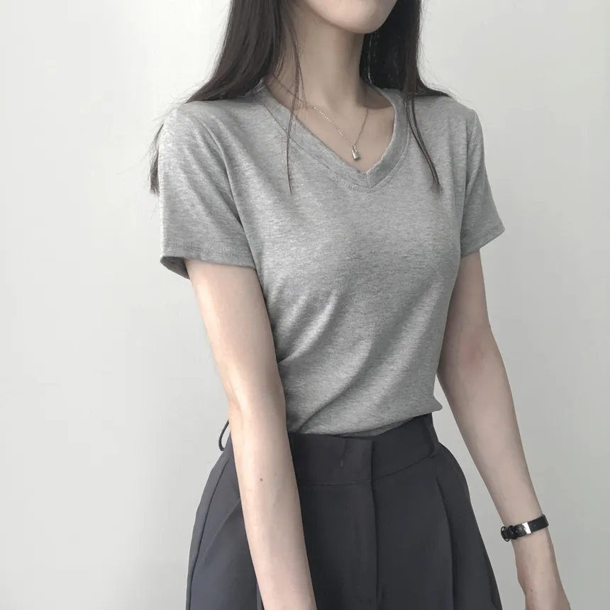 Vネック半袖Tシャツ | lilisense | 詳細画像12