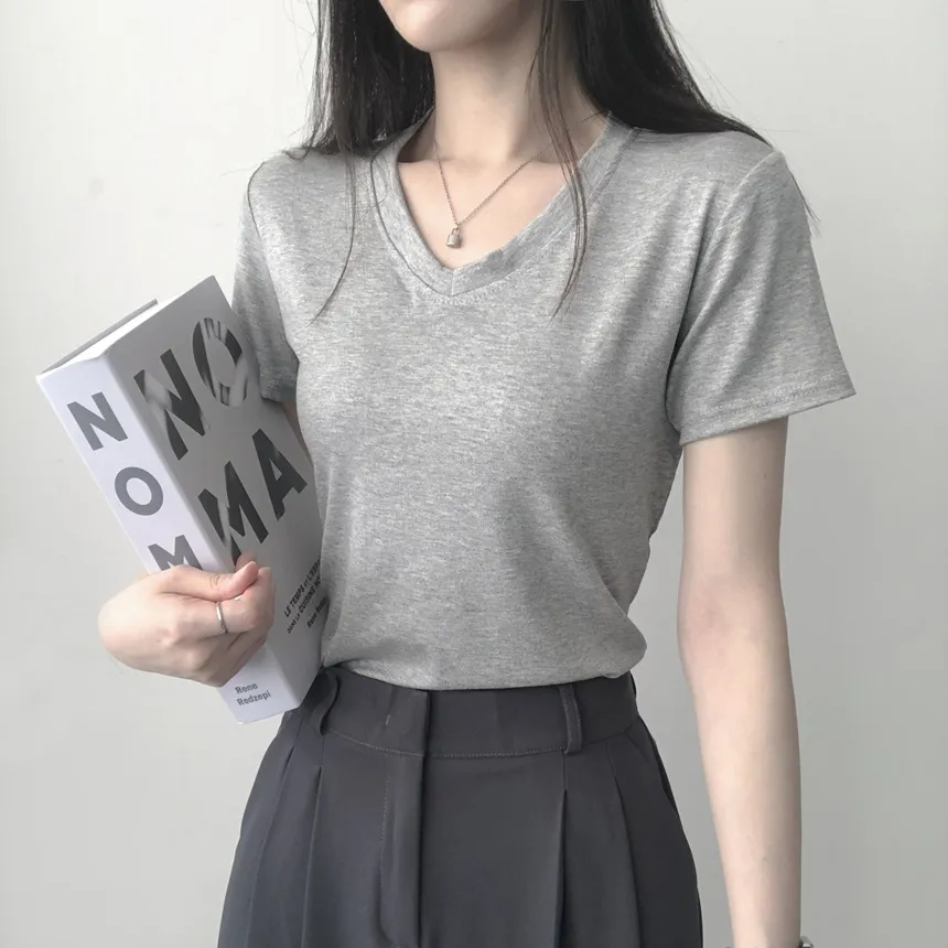 Vネック半袖Tシャツ | lilisense | 詳細画像13