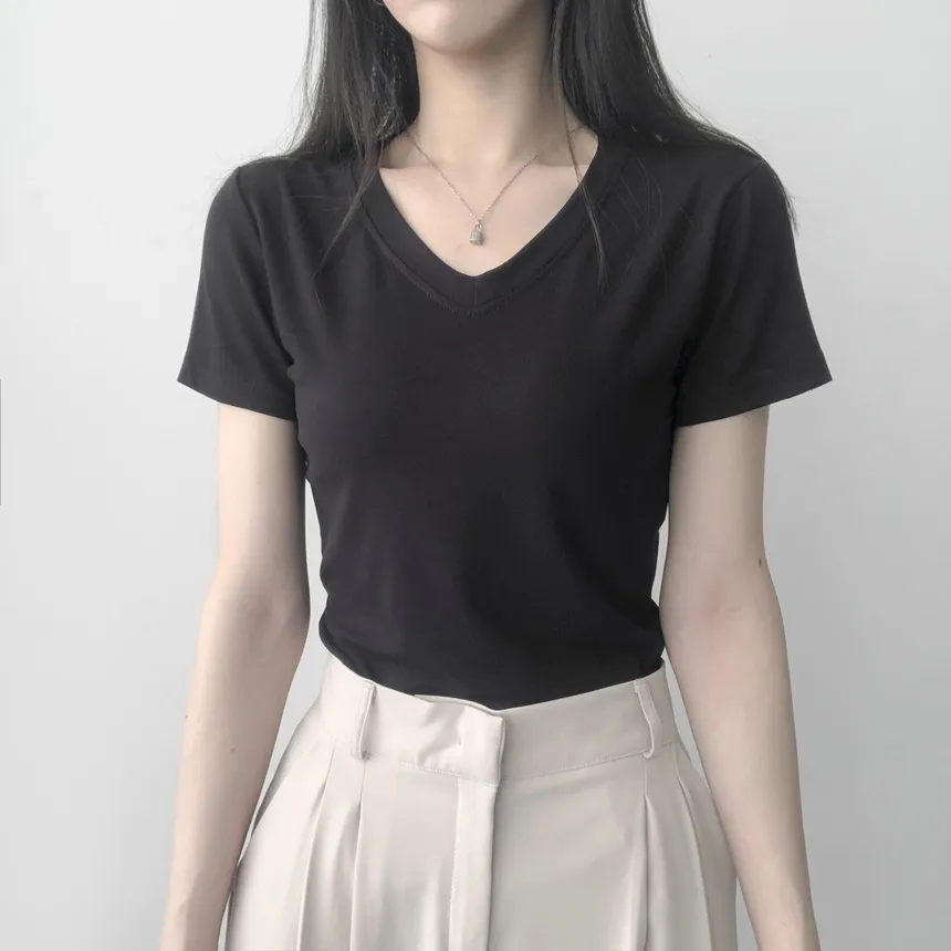 Vネック半袖Tシャツ | lilisense | 詳細画像15