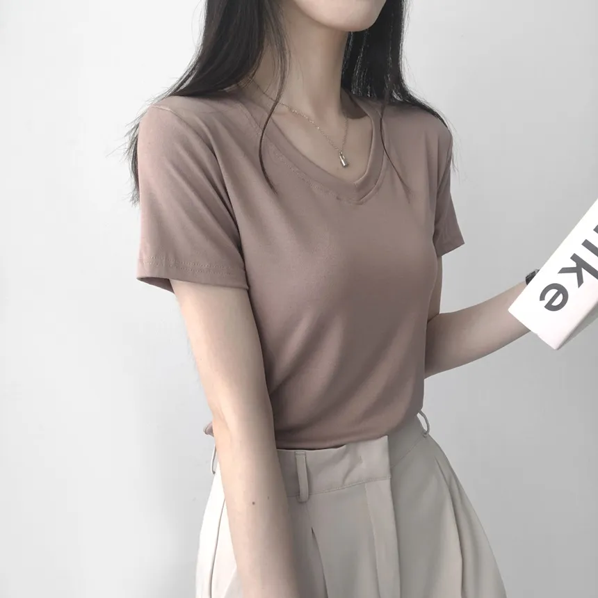 Vネック半袖Tシャツ | lilisense | 詳細画像23