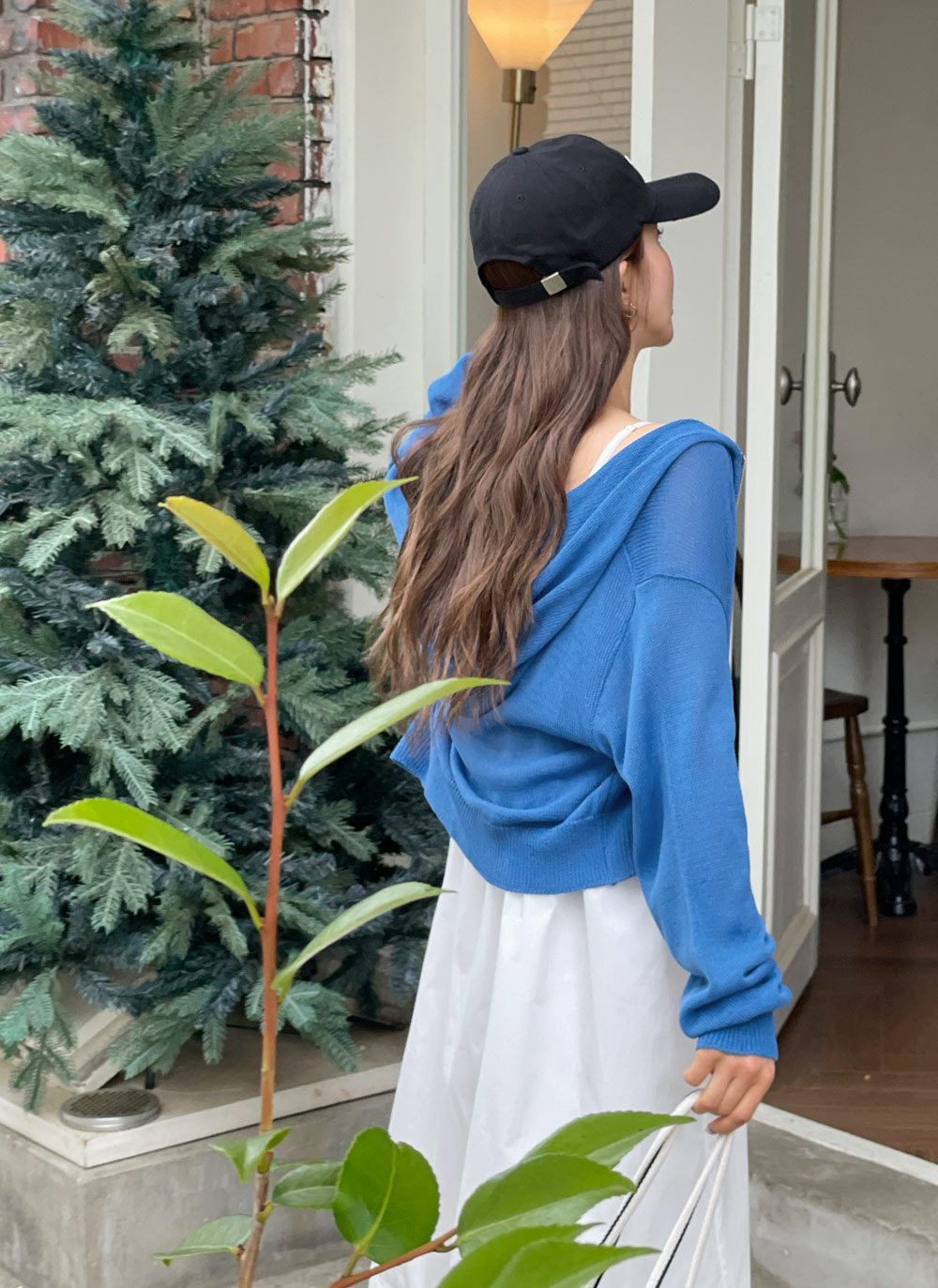 MUVEIL カシュクール Vネック 花柄 レース キャミ ワンピース