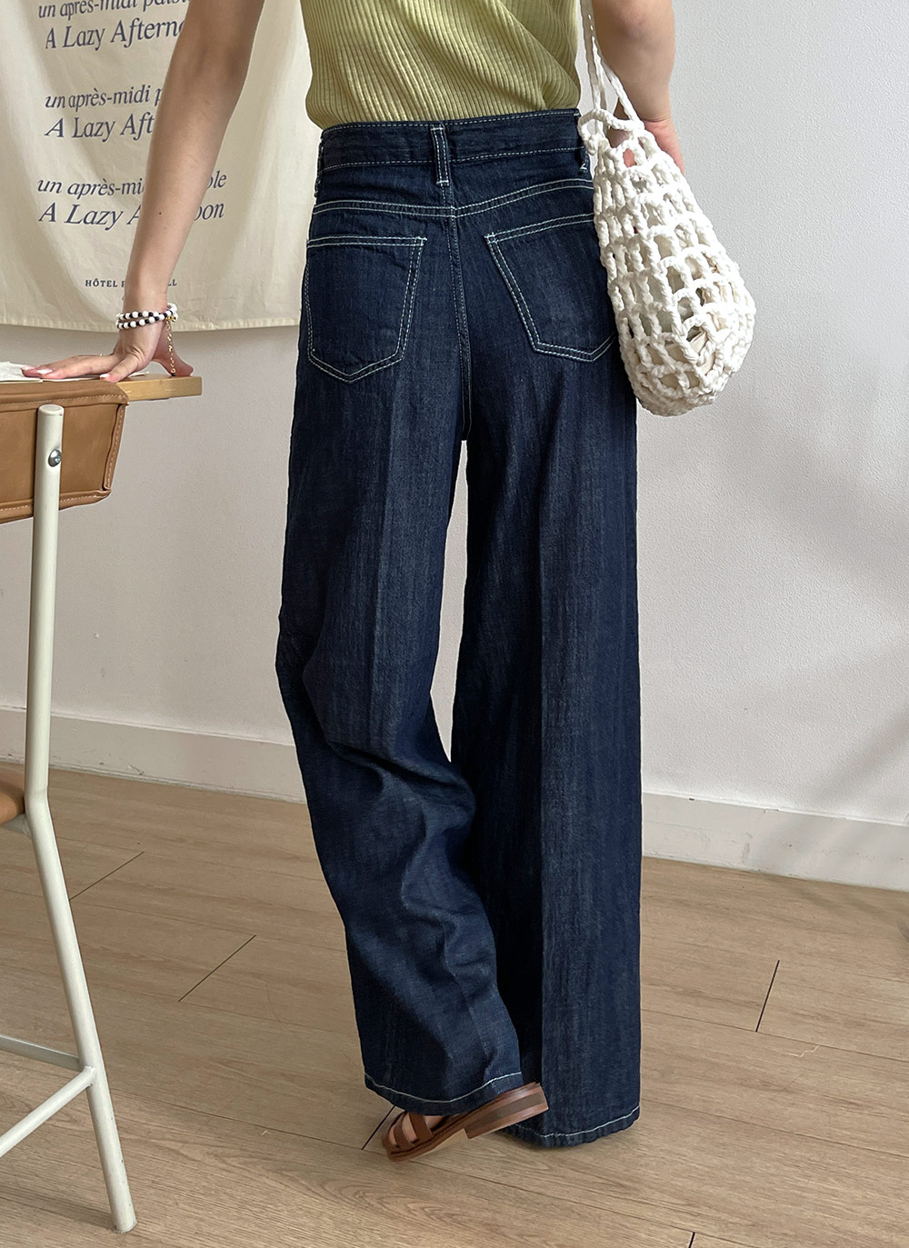 COS センタープレスデニム ステッチセンタープレスデニムパンツ | レディースファッション