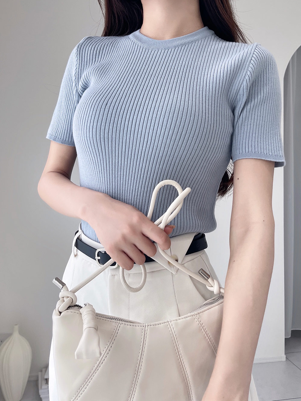 クルーネックリブニットトップス | 詳細画像16