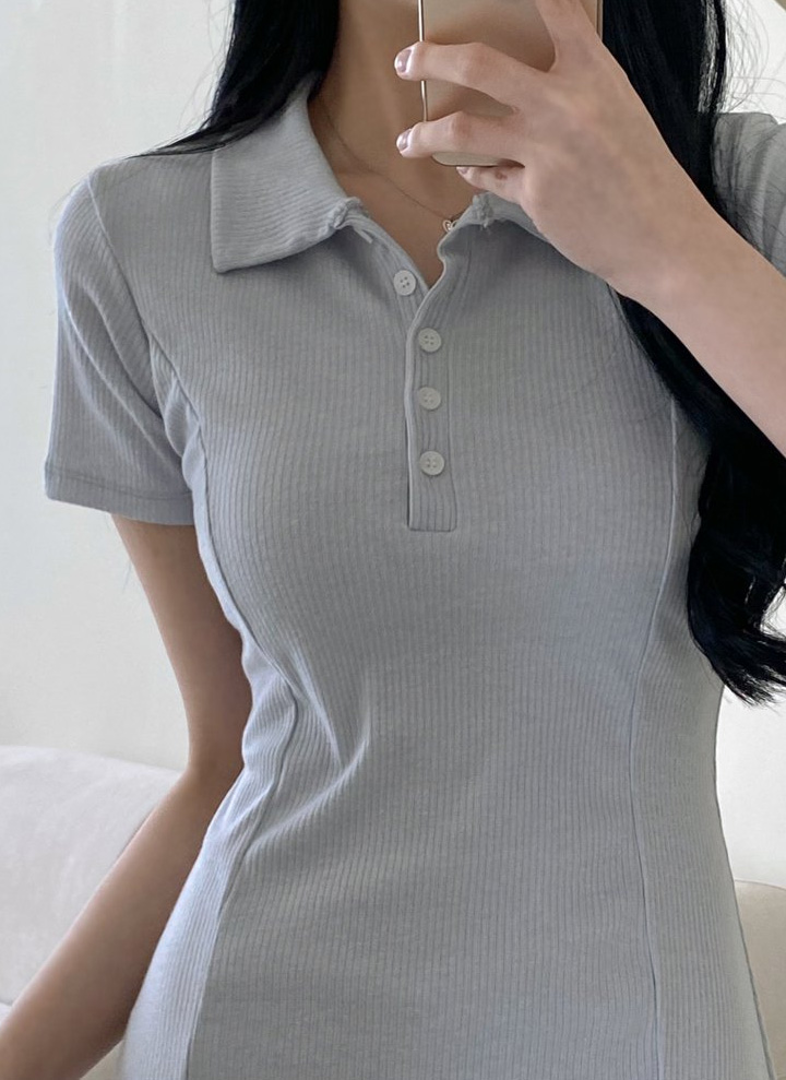 ポロカラー半袖ミニワンピース | レディースファッション通販 - DHOLIC