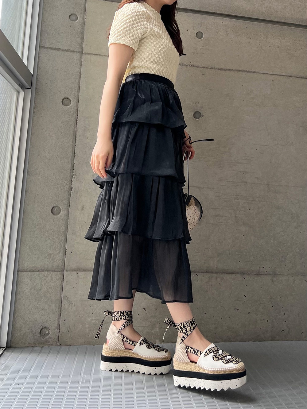 シアーサテンティアードスカート | レディースファッション通販 - DHOLIC