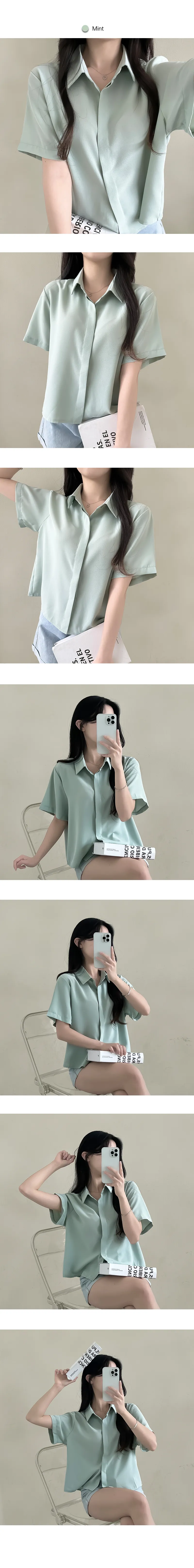 フライフロント半袖シャツ | creamsugar | 詳細画像5