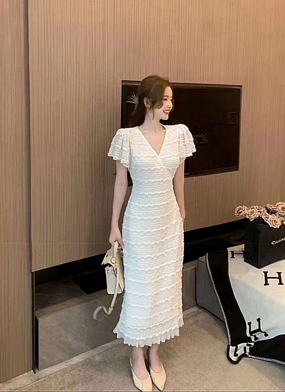 テクスチャーレースラップワンピース | レディースファッション通販