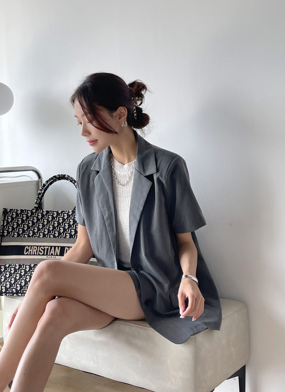 【ローチェ】フリースジャケットとショートパンツセット フリンジチェックジャケット ショーパンSET UP – BUNNY APARTMENT