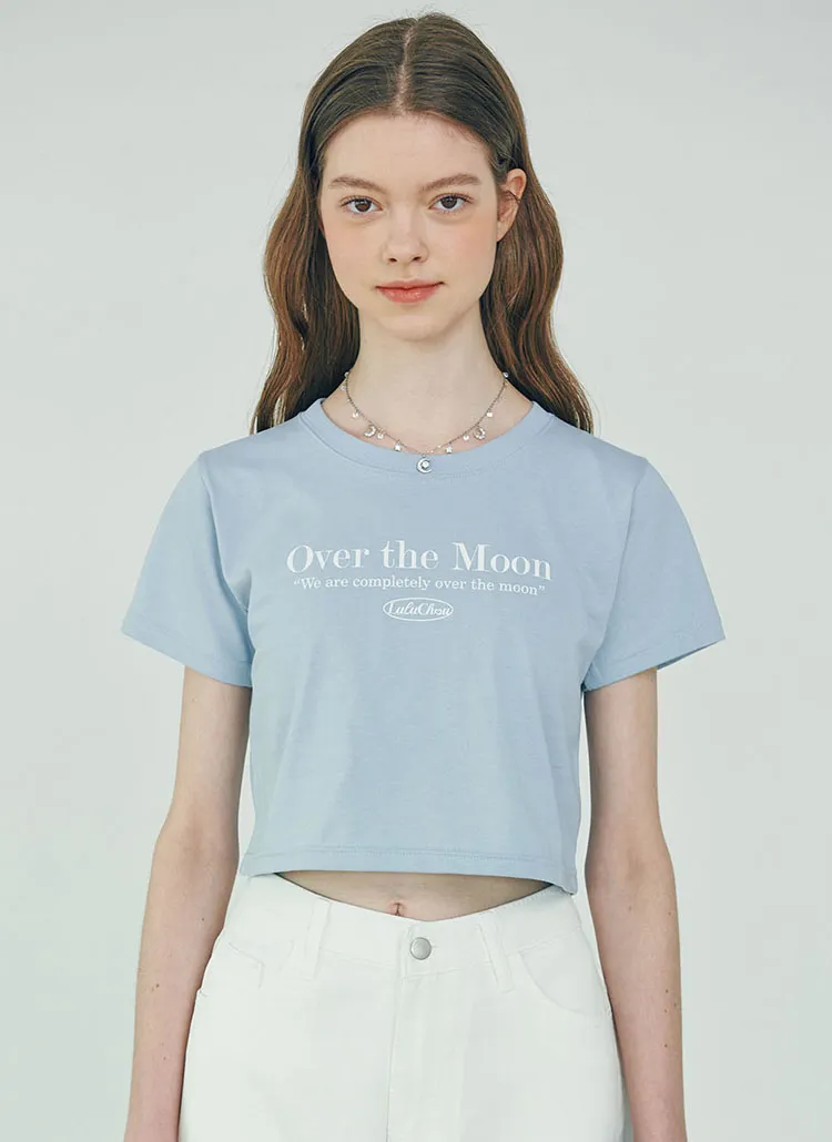 Over The MoonクロップドTシャツ(SKY BLUE) | 詳細画像1
